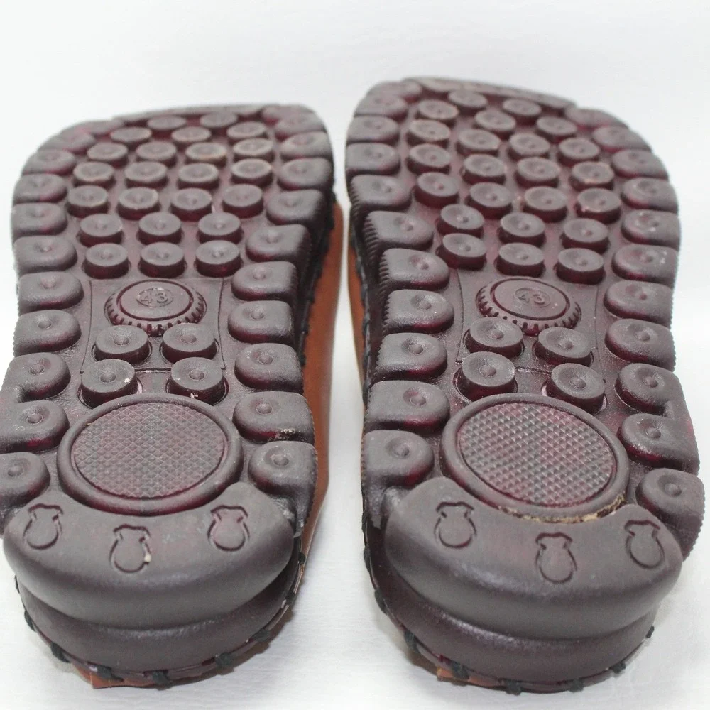 OY Brown Faux Leather Whipstitch Bubble Sole Slip On Shoes W Size 10 / Men 8‎